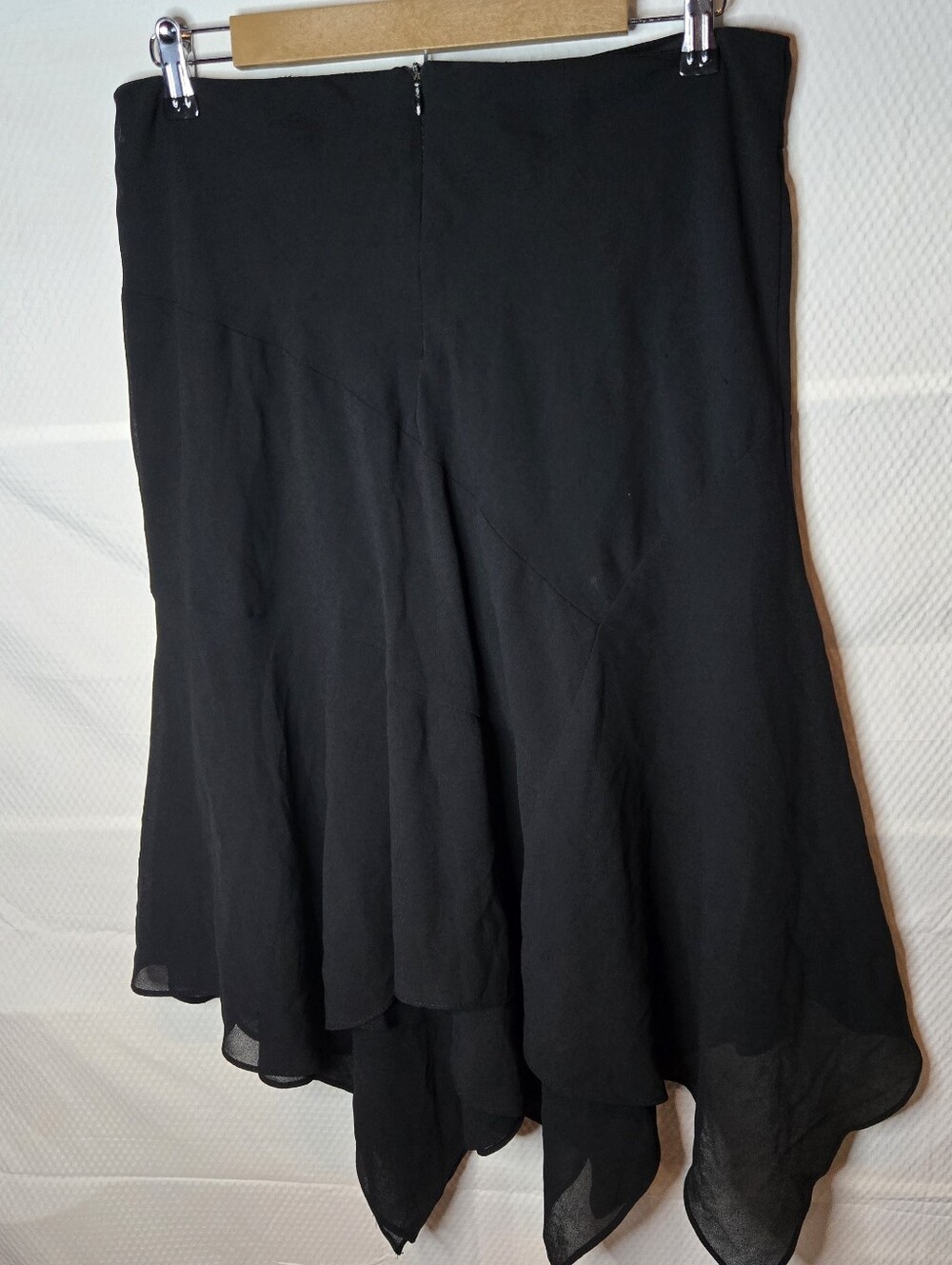 Sheri Martin Black Asymmetrical Layered Handkerchief Hem Skirt Vintage Witchy